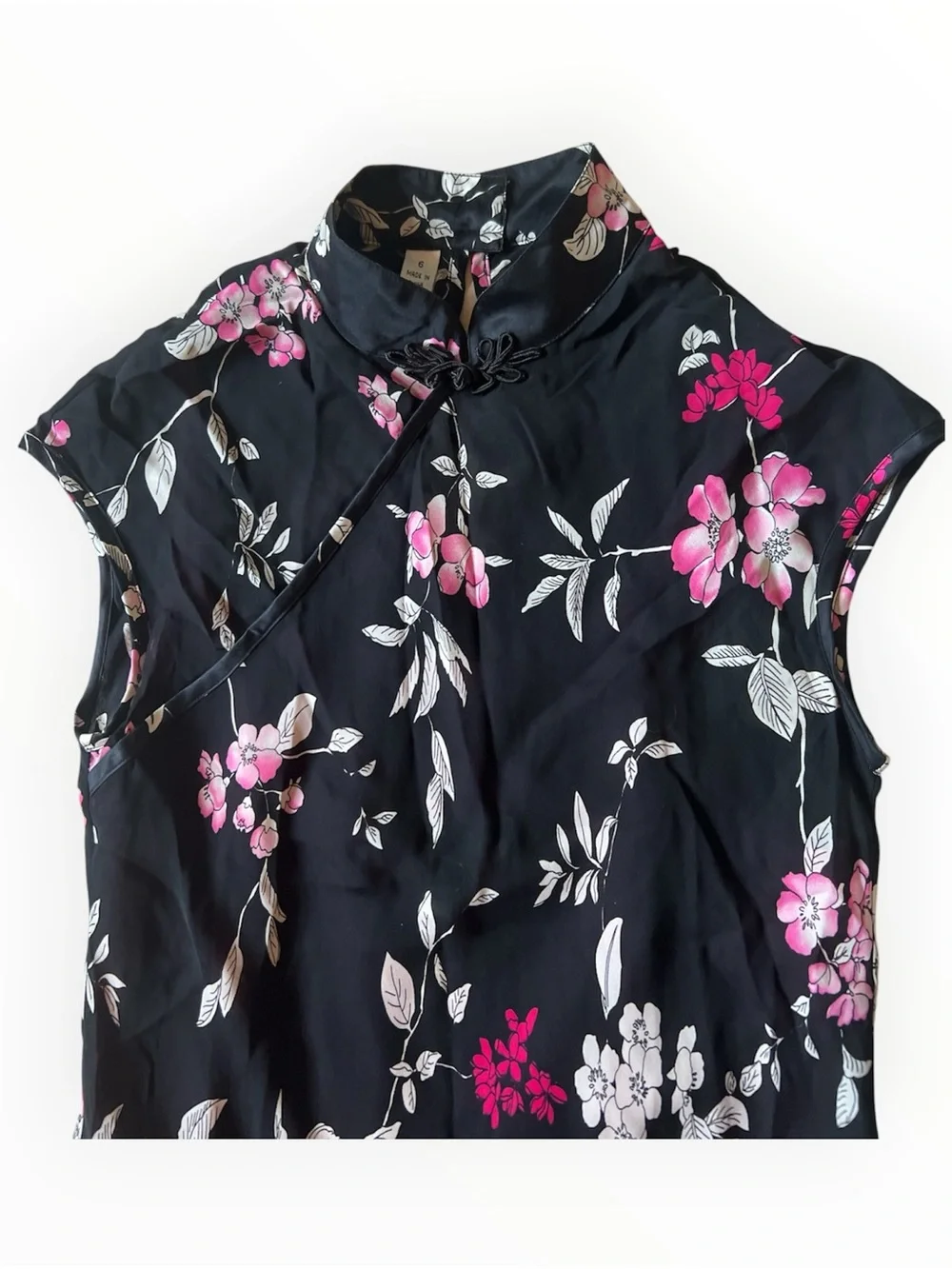 Donna Ricco 100% Silk Floral Cheongsam Dress